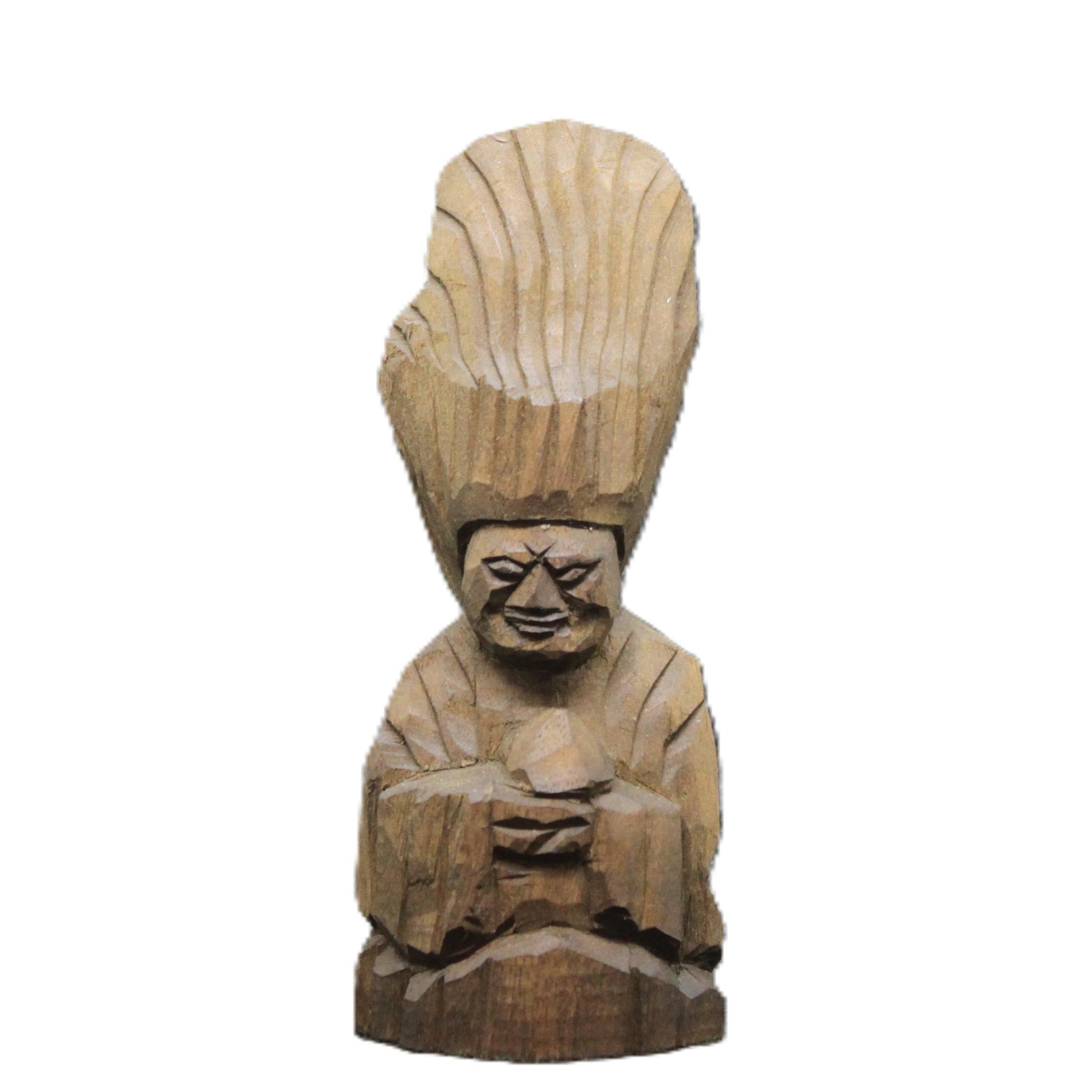 護法神(15cm gh7506) 仏像 円空仏 摸刻 木彫