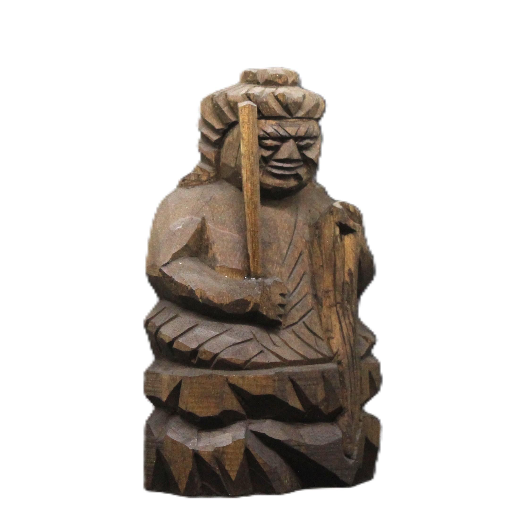 不動明王坐像（15cm fd6303）仏像 円空仏 摸刻 木彫1枚目の画像