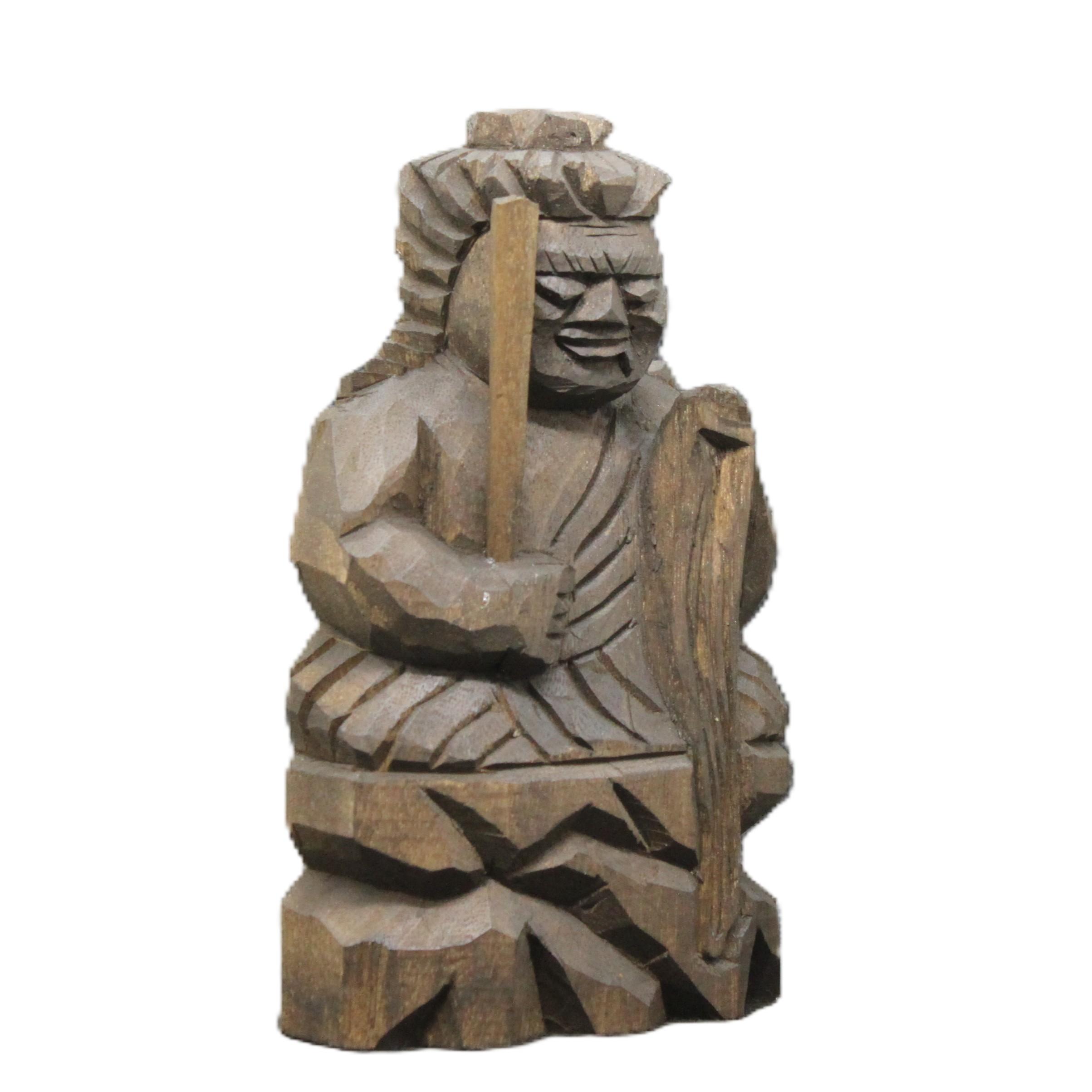 不動明王坐像（15cm fd6418）仏像 円空仏 摸刻 木彫1枚目の画像