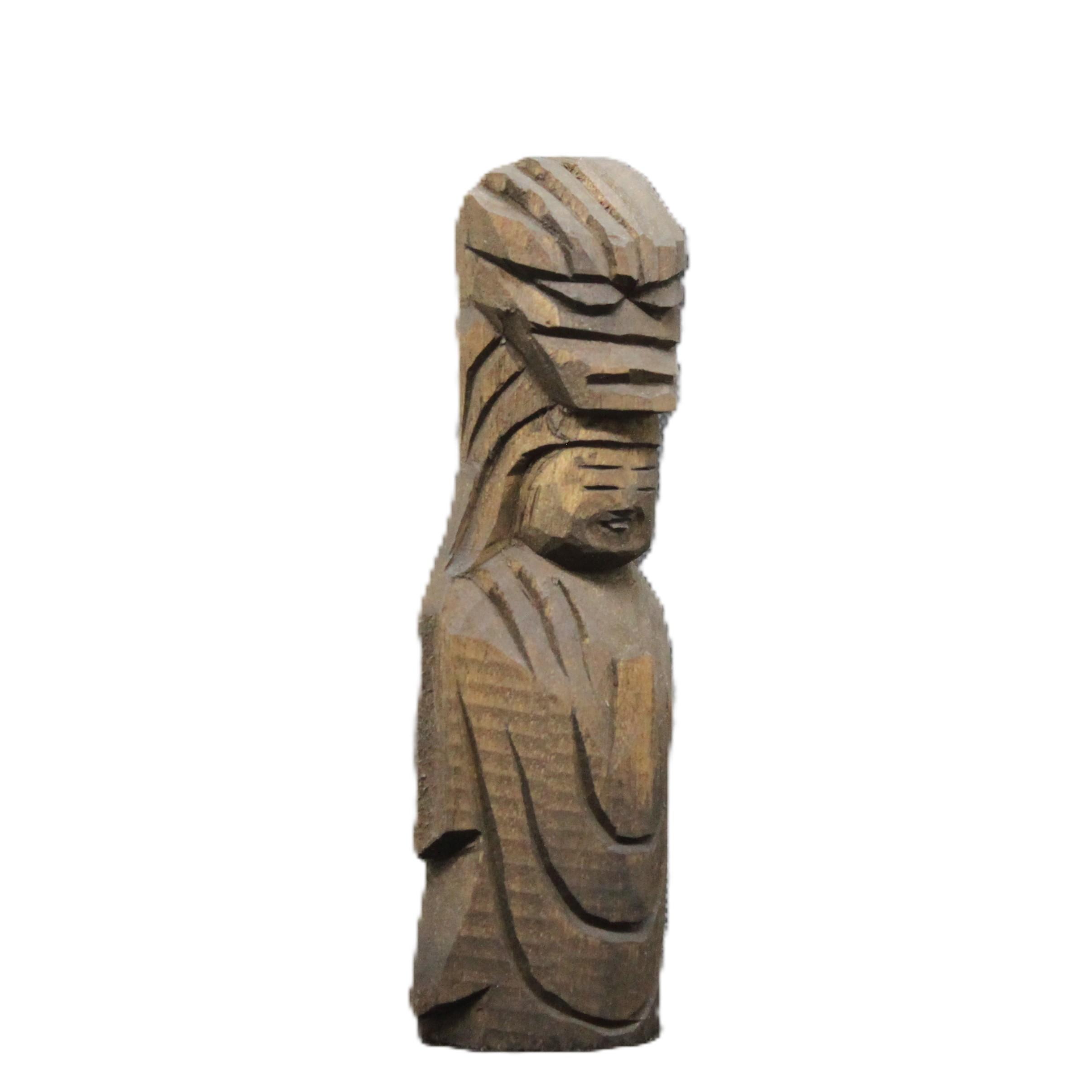 龍頭観音菩薩(15cm  rz6502)仏像 円空仏 摸刻 木彫1枚目の画像