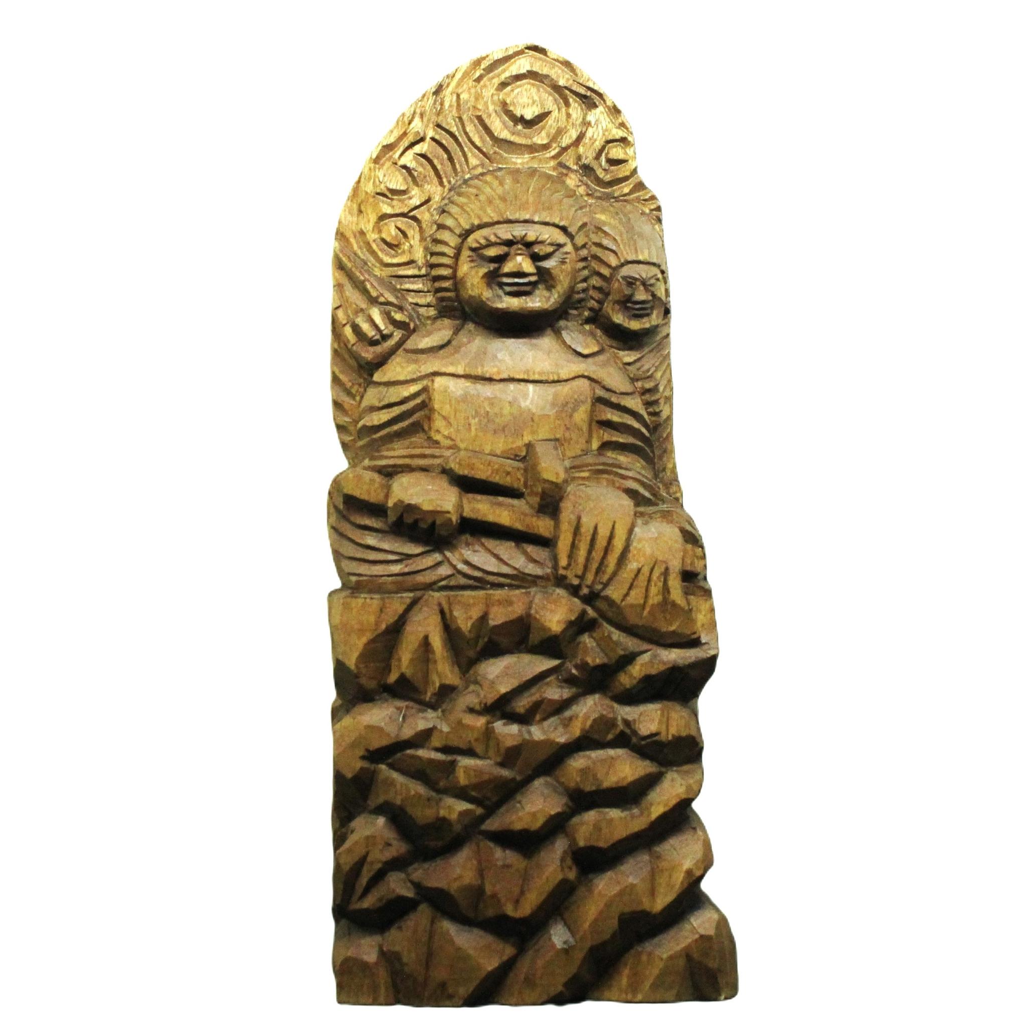 受注製作：両面宿儺（高さ：30cm）仏像 円空仏 摸刻 木彫 【納期35日】1枚目の画像