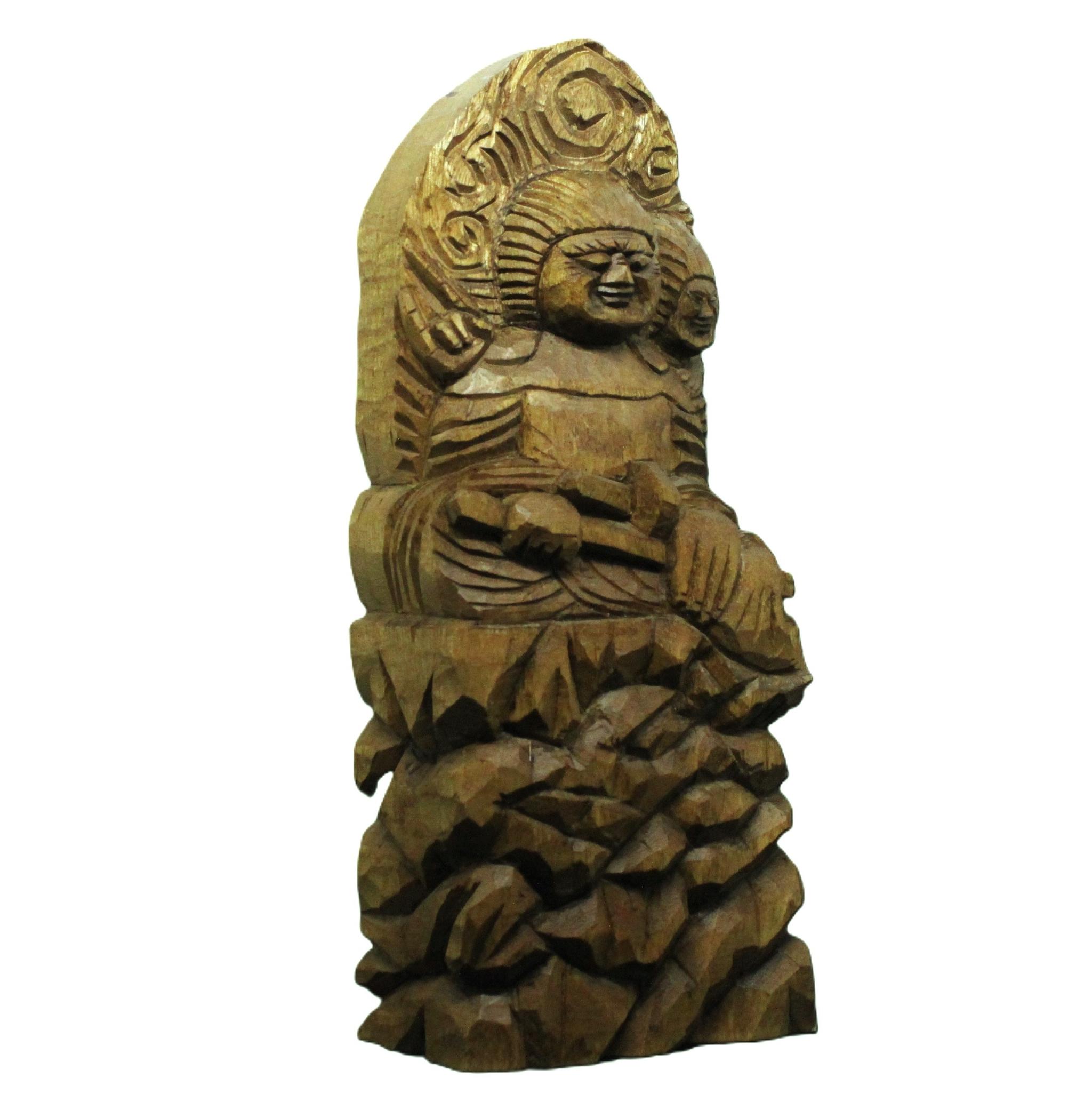 受注製作：両面宿儺（高さ：30cm）仏像 円空仏 摸刻 木彫 【納期40日】 | 2枚目