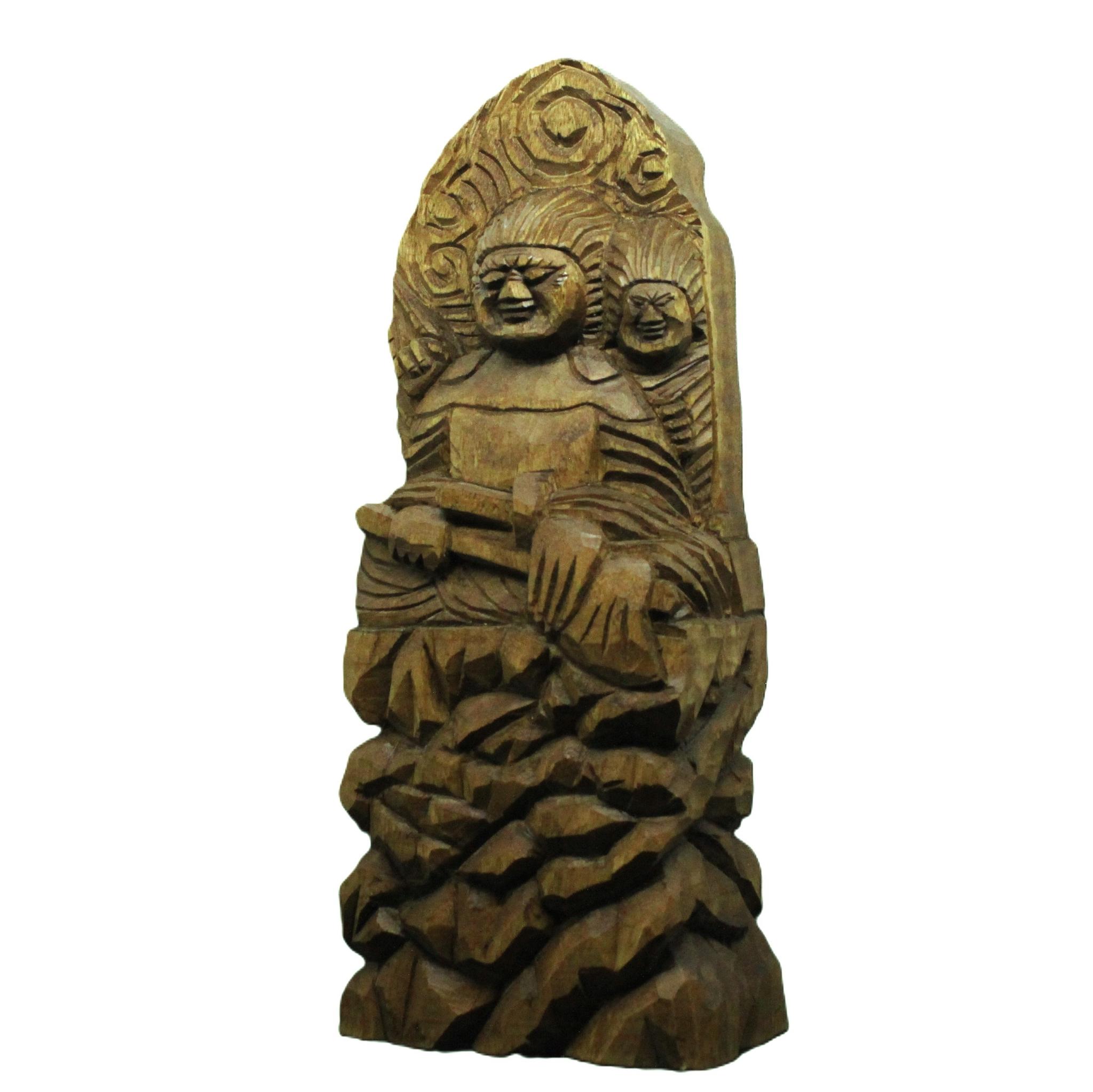 受注製作：両面宿儺（高さ：30cm）仏像 円空仏 摸刻 木彫 【納期40日】 | 3枚目