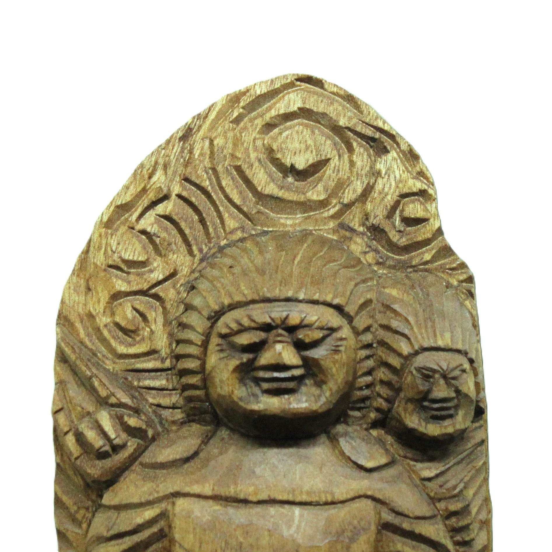 受注製作：両面宿儺（高さ：30cm）仏像 円空仏 摸刻 木彫 【納期40日】 | 7枚目