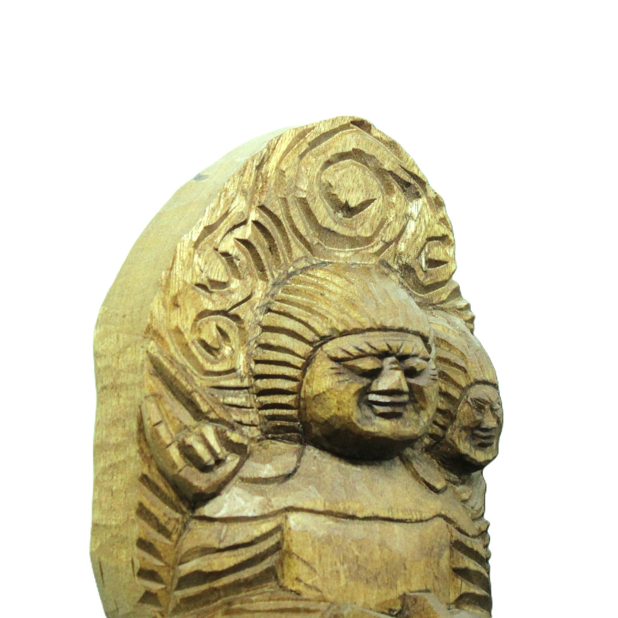 受注製作：両面宿儺（高さ：30cm）仏像 円空仏 摸刻 木彫 【納期40日】 | 8枚目