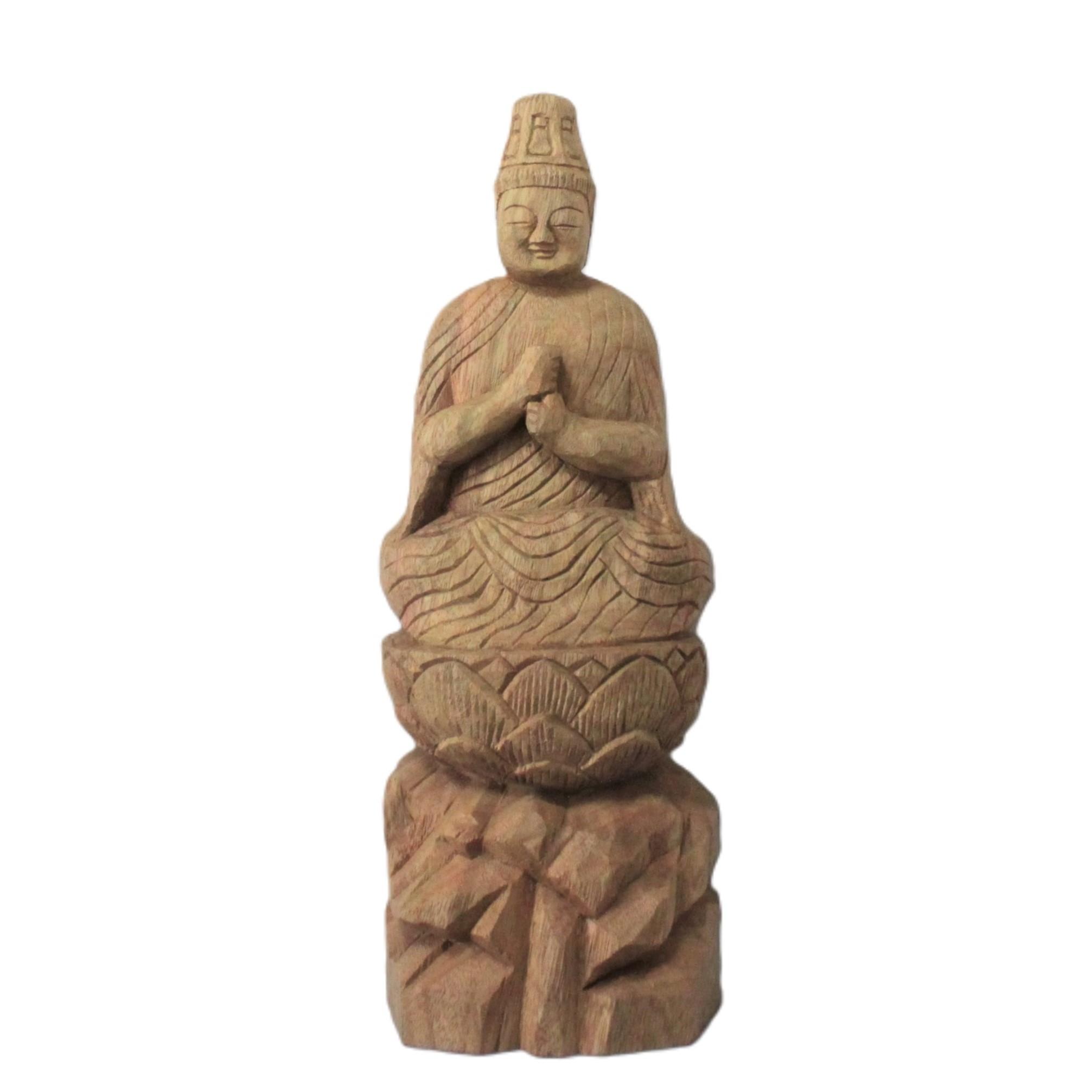 受注制作：金剛界大日如来坐像（高さ：25cm）仏像 円空仏 木彫 【 納期30日】