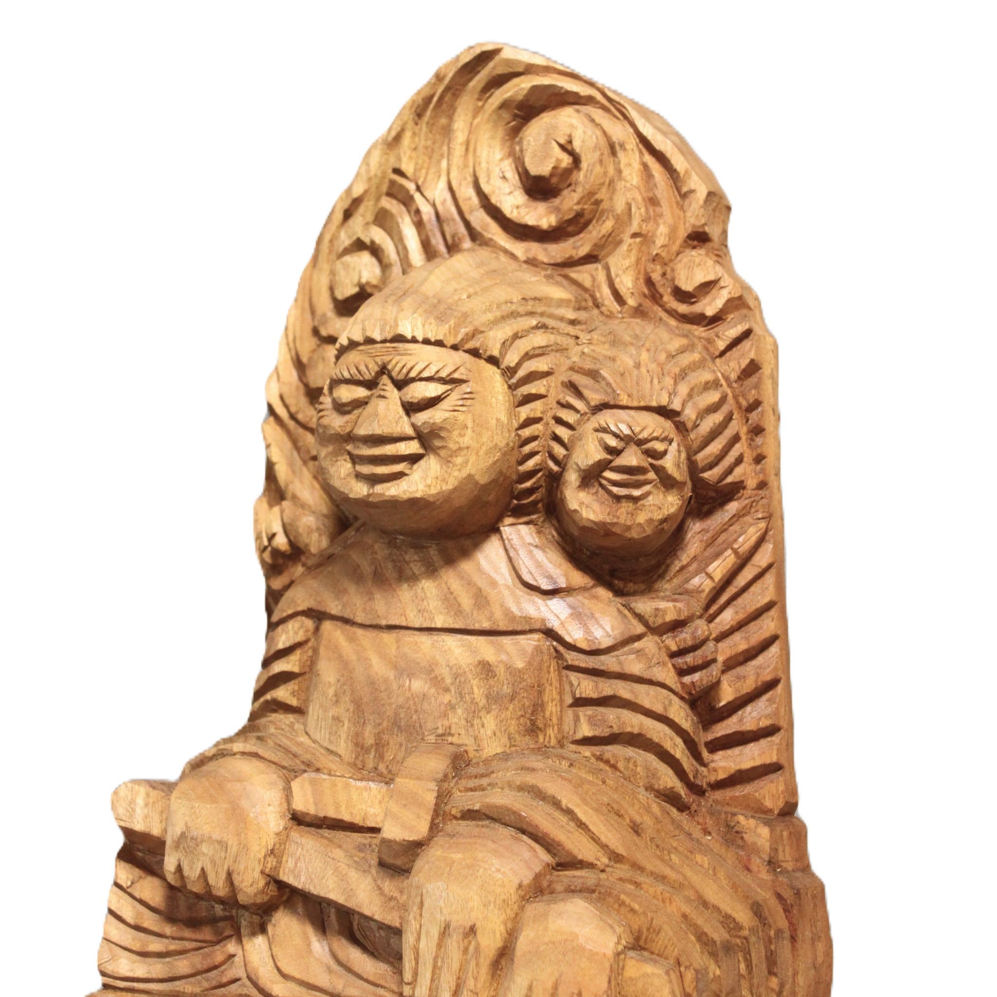 ★現品限り★両面宿儺（高さ：60cm:rs6105）仏像 円空仏 摸刻 木彫 【即納】 | 11枚目