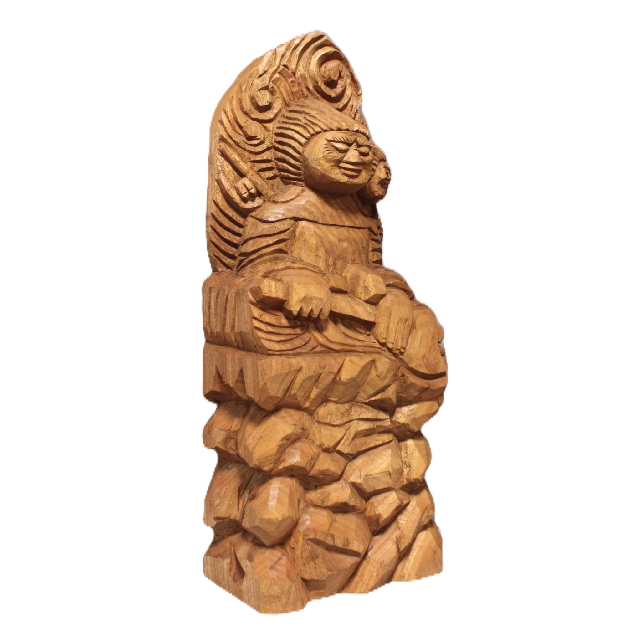 ★現品限り★両面宿儺（高さ：60cm:rs6105）仏像 円空仏 摸刻 木彫 【即納】 | 5枚目