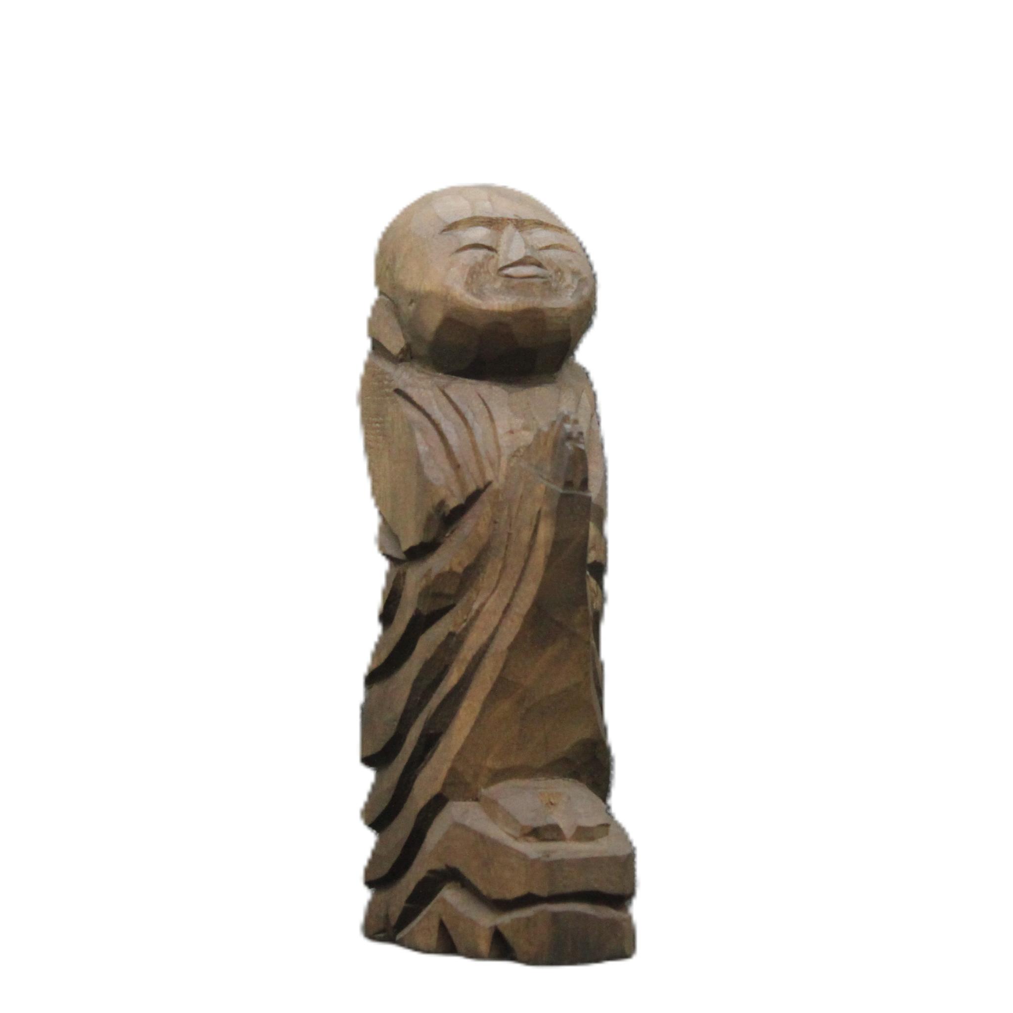 自刻像（善財童子 15cm jk7303） 仏像 円空仏 摸刻 木彫1枚目の画像